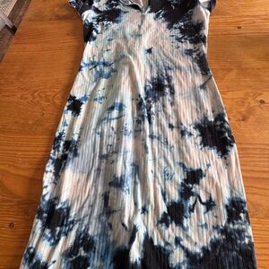 Tie-Dye Blue and Black Women's Dress